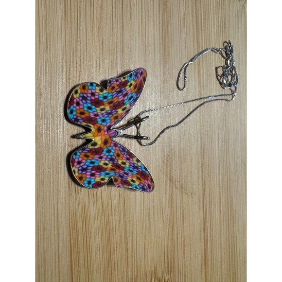 .925 Butterfly Necklace by Adina Plastelina w/ 16" Chain - Picture 2 of 4